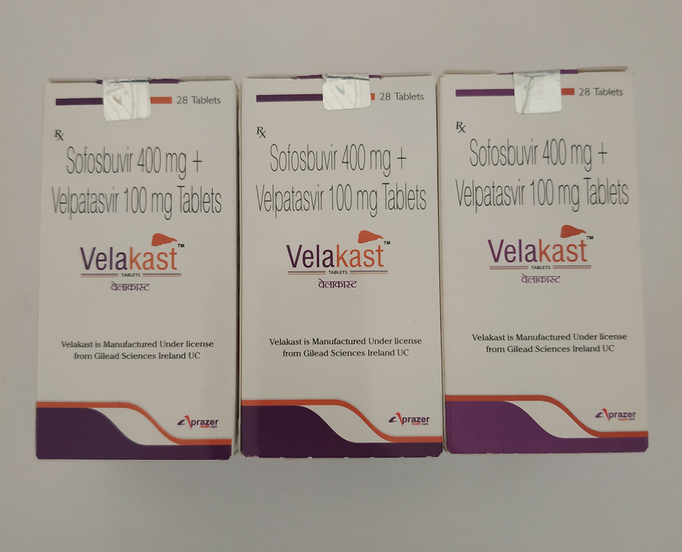 Buy Velakast (Sofosvubir 400mg + Velpatasvir 100mg) 84 tablets for course